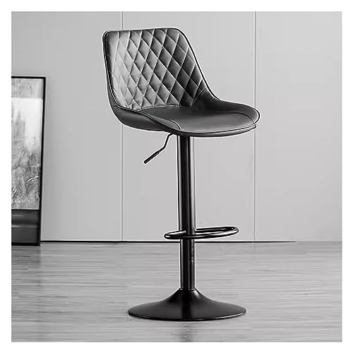 Moderne Barhocker aus Kunstleder mit Rückenlehne und Fußstütze, verstellbarer Drehstuhl für Kücheninseln und Hausbars, stilvolle graue Bar-Sitzgelegenheit von Generisch