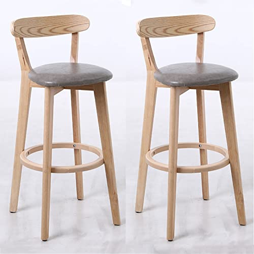 Moderne Barhocker aus Massivholz 2er Set mit Rückenlehnen und Fußstützen für Küche Theke Insel Frühstücksbar Stilvolle Höhenverstellbare Barstühle Moderne Barhocker aus Massivholz 2er Set mit Rückenlehnen und Fußstützen für Küche Theke Insel Frühstücksbar Stilvolle Höhenverstellbare Barstühle von Generisch