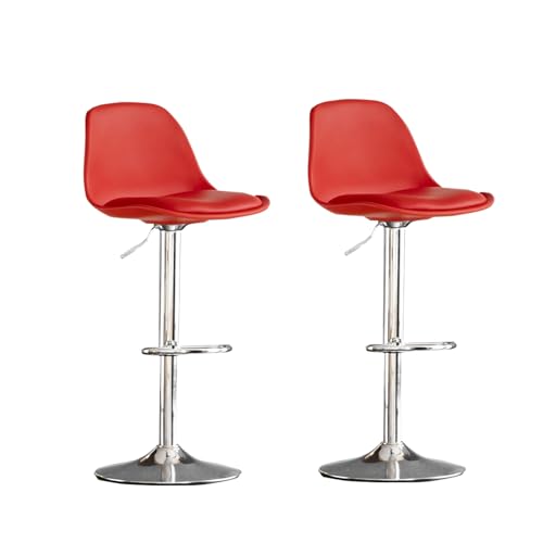 Moderne Barhocker aus PU-Leder, drehbar, mit verstellbarer Höhe und Rückenstütze (2er-Set) von Generisch