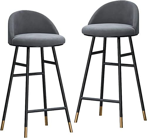 Moderne Barhocker aus Samt, 2er-Set, bequeme Hochstühle mit Rückenlehnen & Fußstützen für Küchentheke, schwarze Metallbeine, elegantes Design für Hausbar oder Essbereich Moderne Barhocker aus Samt, 2er-Set, bequeme Hochstühle mit Rückenlehnen & Fußstützen für Küchentheke, schwarze Metallbeine, elegantes Design für Hausbar oder Essbereich von Generisch