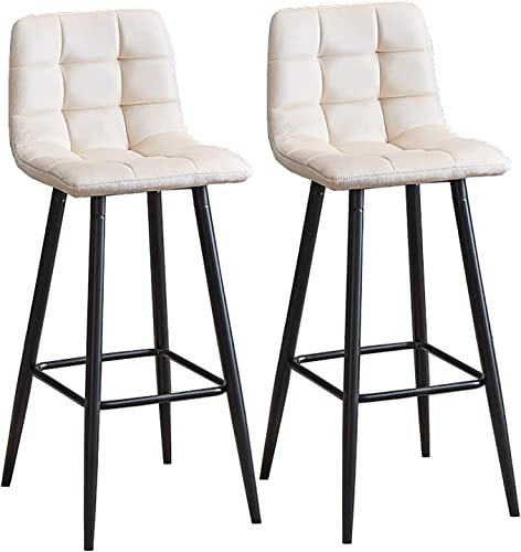 Moderne Barhocker aus Samt, 2er-Set, mit Rückenlehne, für Kücheninsel/Hausbar, Hochstühle mit Metallbeinen, bequeme Sitzhöhe 75 cm Moderne Barhocker aus Samt, 2er-Set, mit Rückenlehne, für Kücheninsel/Hausbar, Hochstühle mit Metallbeinen, bequeme Sitzhöhe 75 cm von Generisch