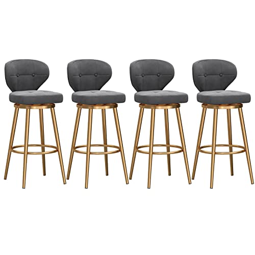 Moderne Barhocker aus Samt, drehbar, 4 Stück, Barhocker mit Rückenlehne, für Kücheninsel und Esszimmer zu Hause von Generisch