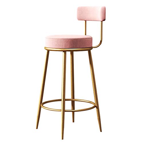 Moderne Barhocker aus Samt – gepolsterte Thekenhöhe Hocker für Kücheninsel, rundes Design mit Rückenlehne und Fußstütze, stilvolle Esszimmerstühle, 6 Farboptionen von Generisch