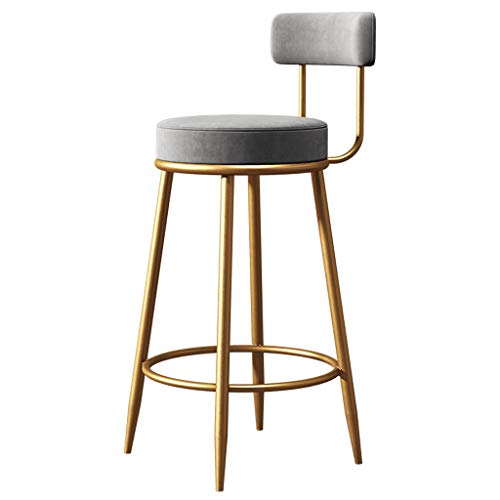 Moderne Barhocker aus Samt – gepolsterte Thekenhöhe Stühle mit Rückenlehne und Fußstütze für Kücheninsel – rundes Design, erhältlich in 6 stilvollen Farben Moderne Barhocker aus Samt – gepolsterte Thekenhöhe Stühle mit Rückenlehne und Fußstütze für Kücheninsel – rundes Design, erhältlich in 6 stilvollen Farben von Generisch