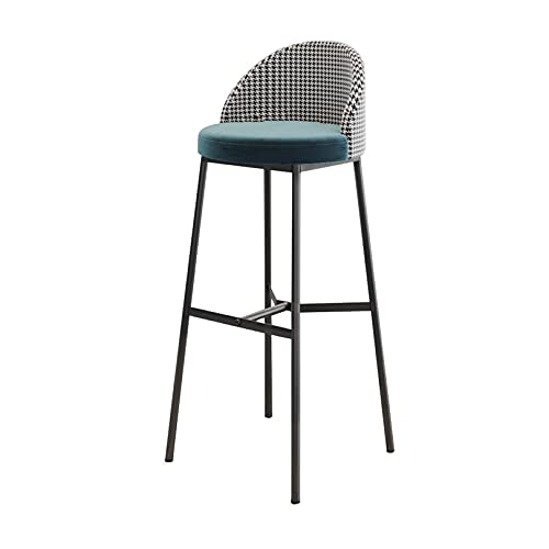 Moderne Barhocker mit niedriger Rückenlehne und Metallbeinen, 2er-Set, stilvolle Frühstücks-Küchenstühle für Theke und Bar, schwarzer Sitz für Esszimmer und Wohnzimmer von Generisch
