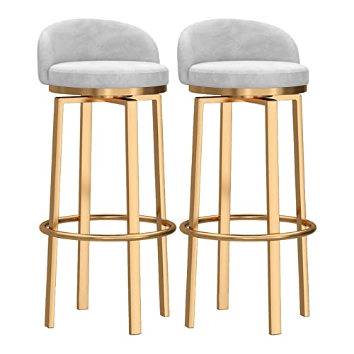 Moderne Barstühle 2er Set, Samt gepolsterte Thekenhocker mit Rückenlehne und goldfarbenen Metallbeinen, Freizeitstil Design Moderne Barstühle 2er Set, Samt gepolsterte Thekenhocker mit Rückenlehne und goldfarbenen Metallbeinen, Freizeitstil Design von Generisch
