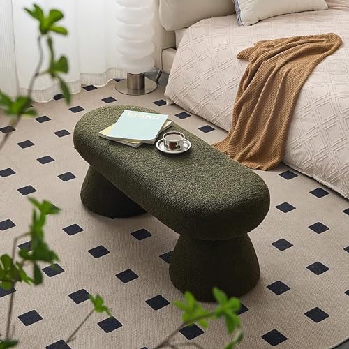 Moderne Boucle Polsterbank mit flauschigem Sherpa-Couchtisch, rechteckig, Kunstfell-Eingang, Fußstütze für Schlafzimmer, Flur, Wohnzimmer, Grün Moderne Boucle Polsterbank mit flauschigem Sherpa-Couchtisch, rechteckig, Kunstfell-Eingang, Fußstütze für Schlafzimmer, Flur, Wohnzimmer, Grün von Generisch