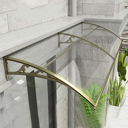 Moderne Bronze Türvordach Markise 120x250cm Polycarbonat Terrassendach Abdeckung für Außeneingang UV- & Regenschutz Stilvolle Überkopfmarkise für Veranda & Haustür von Generisch