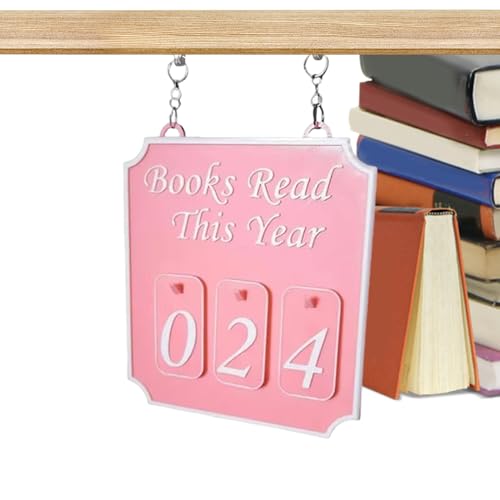 Moderne Buchtheke , hängendes Bücherregalschild, hängendes Bücherregal-Theke, moderne Theken bis zu 999 Bücher, die dieses Jahr gelesen werden, Ornament für Wohnzimmer Moderne Buchtheke , hängendes Bücherregalschild, hängendes Bücherregal-Theke, moderne Theken bis zu 999 Bücher, die dieses Jahr gelesen werden, Ornament für Wohnzimmer von Generisch
