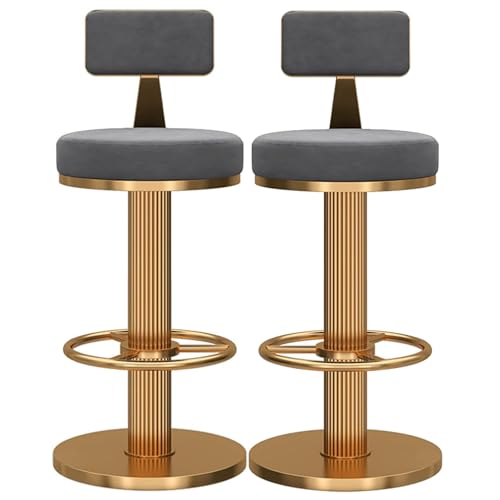 Moderne Drehbare Frühstücks-Barstühle, 2er-Set, höhenverstellbar, niedrige Rückenlehne, Metallsockel, ideal für Kücheninsel und Barbereich Moderne Drehbare Frühstücks-Barstühle, 2er-Set, höhenverstellbar, niedrige Rückenlehne, Metallsockel, ideal für Kücheninsel und Barbereich von Generisch