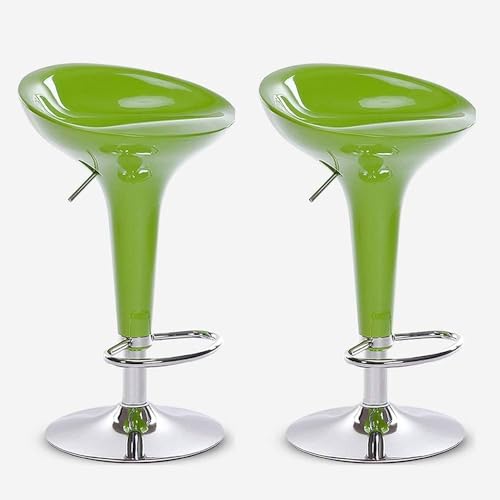 Moderne Drehhocker für Theken, 2er-Set, Küchen-Barstühle mit Fußstütze, höhenverstellbar, Pub-Hocker, Möbel für Zuhause oder Bar, elegantes grünes Design von Generisch
