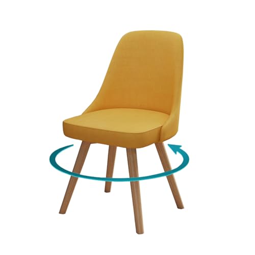 Moderne Drehstühle für Esszimmerstühle, 2er-Set, Leder, gepolsterte Küchenstühle mit hoher gewellter Rückenlehne, Massivholzrahmen, unterstützt 136 kg, stilvolles gelbes Finish Moderne Drehstühle für Esszimmerstühle, 2er-Set, Leder, gepolsterte Küchenstühle mit hoher gewellter Rückenlehne, Massivholzrahmen, unterstützt 136 kg, stilvolles gelbes Finish von Generisch