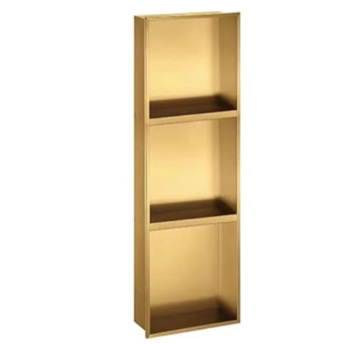 Moderne Edelstahl-Einbaudusche – Wandregale für Badezimmer, keine Fliesen erforderlich, 3-stöckige Aufbewahrungslösung, stilvolles Duschwand-Zubehör von Generisch