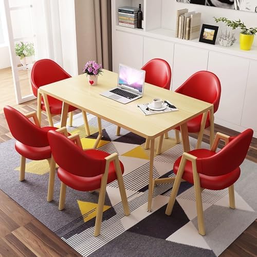 Moderne Essgruppe für 6 Personen mit gepolsterten Stühlen und platzsparendem Metallgestell, ideal für kompakte Essräume Moderne Essgruppe für 6 Personen mit gepolsterten Stühlen und platzsparendem Metallgestell, ideal für kompakte Essräume von Generisch