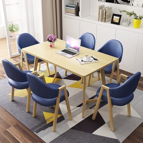 Moderne Essgruppe für 6 Personen mit gepolsterten Stühlen und platzsparendem Metallgestell, ideal für kompakte Essräume Moderne Essgruppe für 6 Personen mit gepolsterten Stühlen und platzsparendem Metallgestell, ideal für kompakte Essräume von Generisch