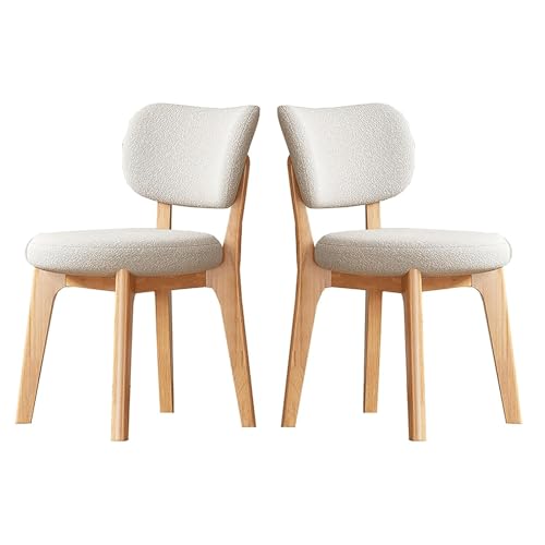 Moderne Esszimmerstühle, 2er-Set, gepolstert in luxuriösem Lammsamt, mit gebogener Rückenlehne und stabilen Massivholzbeinen, elegante Küchenstühle für Esszimmer-Dekor von Generisch