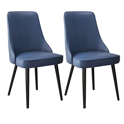 Moderne Esszimmerstühle, 2er-Set, mit verschleißfester Mikrofaser-Leder-Rückenlehne, stilvolle Küchenstühle für Wohnzimmer, Seeblau, 48 x 45 x 88 cm von Generisch