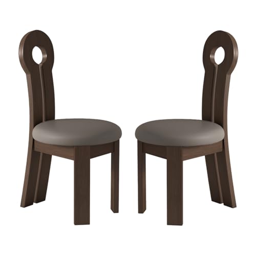 Moderne Esszimmerstühle, 4er-Set, gepolsterte Holzstühle mit Massivholzrahmen, bequeme Rückenlehne, einzigartiges Design für Esszimmer, dunkles Walnuss & Dunkelgrau Moderne Esszimmerstühle, 4er-Set, gepolsterte Holzstühle mit Massivholzrahmen, bequeme Rückenlehne, einzigartiges Design für Esszimmer, dunkles Walnuss & Dunkelgrau von Generisch