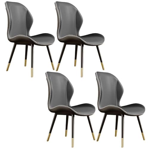 Moderne Esszimmerstühle, 4er-Set, grau, skandinavischer Ledersessel, mit mattem Finish, stilvolle Küche und Esszimmer von Generisch