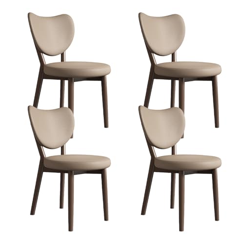 Moderne Esszimmerstühle, 4er-Set, mit dicken Kissen, dunkle Walnussholzbeine, stilvolle Küche und Wohnzimmer, Sitzgelegenheit, dunkles Khaki-Lederpolster, bequeme Esszimmermöbel Moderne Esszimmerstühle, 4er-Set, mit dicken Kissen, dunkle Walnussholzbeine, stilvolle Küche und Wohnzimmer, Sitzgelegenheit, dunkles Khaki-Lederpolster, bequeme Esszimmermöbel von Generisch