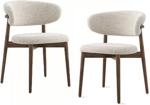 Moderne Esszimmerstühle, bequeme Stoff-Polsterstühle mit Holzbeinen für Küche und Wohnzimmer, 2er Set von Generisch