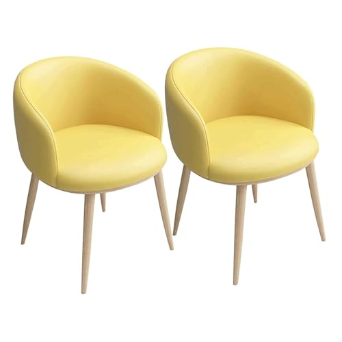 Moderne Esszimmerstühle 2er Set Elegante PU Leder Polsterstühle Küchenstühle mit Metallbeinen Bequeme Armlehne Seitenstühle für Esszimmer Dekor von Generisch