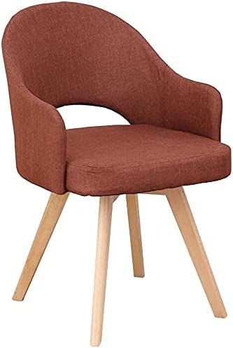Moderne Esszimmerstühle 2er Set Gepolstert Freizeit Sofa Stühle mit Holzbeinen Bequeme Leinenmöbel für Esszimmer Wohnzimmer Küche (Braun) von Generisch