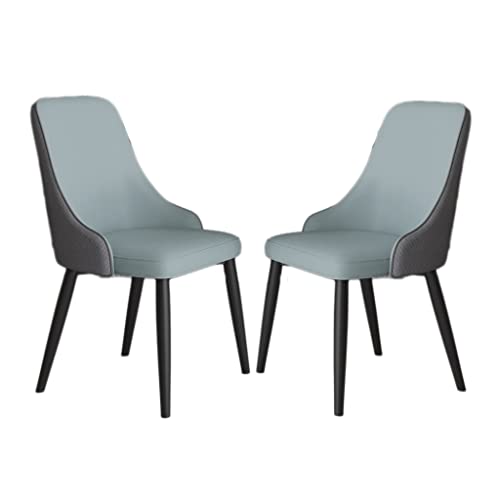 Moderne Esszimmerstühle 2er Set Gepolsterter Küchenstuhl mit stabilen Metallbeinen, Bequemer Sessel für Esszimmer oder Wohnzimmer, Blau (2 Stück) von Generisch