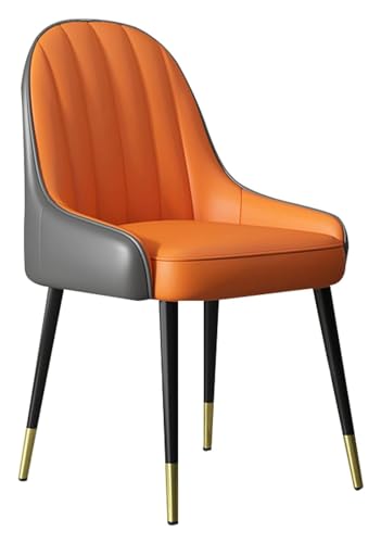 Moderne Esszimmerstühle 2er Set Hochlehner PU-Leder Küchenstühle mit gepolsterter Sitzfläche Metallbeine für Büro Wohnzimmer Lounge Schlafzimmer Dunkelgrau und Orange Moderne Esszimmerstühle 2er Set Hochlehner PU-Leder Küchenstühle mit gepolsterter Sitzfläche Metallbeine für Büro Wohnzimmer Lounge Schlafzimmer Dunkelgrau und Orange von Generisch