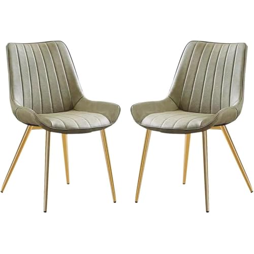 Moderne Esszimmerstühle 2er Set PU gepolsterte Küchenhocker mit stabilen Metallbeinen für Wohnzimmer und Lounge Dekor von Generisch