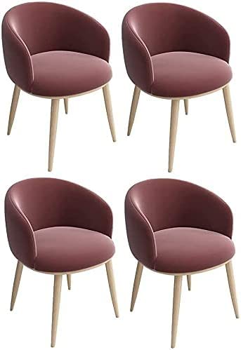 Moderne Esszimmerstühle 4er Set Bequemer Stuhl mit Holzoptik Metallbeinen Stilvolle Gelb Esszimmerstühle für Küche und Esszimmer von Generisch
