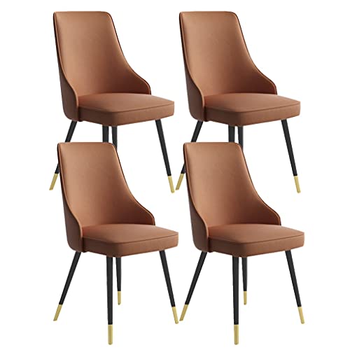 Moderne Esszimmerstühle 4er Set Wasserdicht PU Leder Küchenstühle mit Metallbeinen Stilvolle Seitenstühle für Küche Esszimmer Wohnzimmer und Thekenhöhe Lounge von Generisch