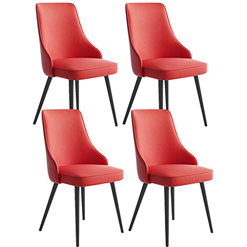 Moderne Esszimmerstühle 4er Set Wasserdicht PU Leder Küchenstühle mit Metallbeinen Stilvolle Seitenstühle für Wohnzimmer Küche Lounge oder Theke Leicht zu reinigen und langlebig von Generisch