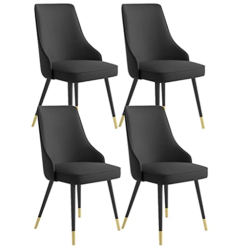 Moderne Esszimmerstühle 4er Set Wasserdicht PU Leder Küchenstühle mit Metallbeinen Stilvolle Wohnzimmer Seitenstühle für Küche Esszimmer Lounge und Theke von Generisch