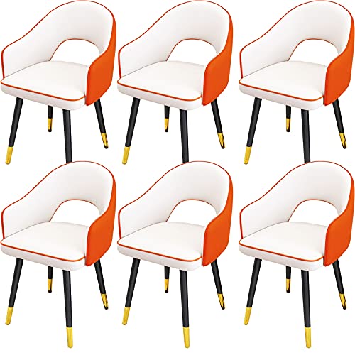 Moderne Esszimmerstühle 6er Set mit wasserdichten Lederbeinen aus Karbonstahl, hohe Rückenlehne, gepolsterte Sitzfläche, stilvolle Küchenmöbel für Wohnzimmer oder Essbereich Moderne Esszimmerstühle 6er Set mit wasserdichten Lederbeinen aus Karbonstahl, hohe Rückenlehne, gepolsterte Sitzfläche, stilvolle Küchenmöbel für Wohnzimmer oder Essbereich von Generisch