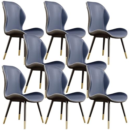Moderne Esszimmerstühle 8er Set, Polsterstuhl aus Leder, Esszimmerstühle Skandinavischer Stil, Armloses Design mit Mattem Finish, Dunkelblau Küchenmöbel Moderne Esszimmerstühle 8er Set, Polsterstuhl aus Leder, Esszimmerstühle Skandinavischer Stil, Armloses Design mit Mattem Finish, Dunkelblau Küchenmöbel von Generisch