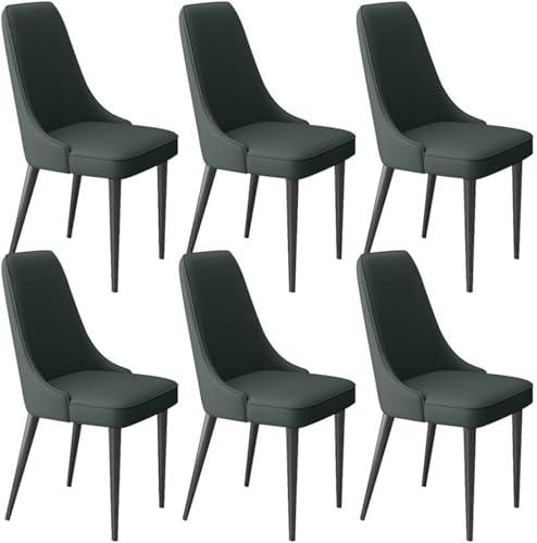 Moderne Esszimmerstühle Set mit weichem Mikrofaser-Leder und Metallbeinen für Wohnzimmer und Küche, 6 Stück von Generisch