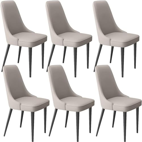 Moderne Esszimmerstühle Set mit weichem Mikrofaser-Leder und Metallbeinen für Wohnzimmer und Küche, 6 Stück von Generisch