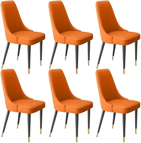 Moderne Esszimmerstühle Set mit weichem Mikrofaser-Leder und Metallbeinen für Wohnzimmer und Küche, 6 Stück von Generisch