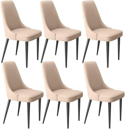 Moderne Esszimmerstühle Set mit weichem Mikrofaser-Leder und Metallbeinen für Wohnzimmer und Küche, 6 Stück von Generisch