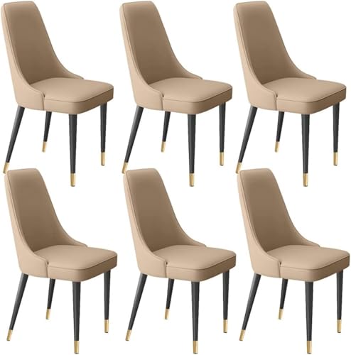 Moderne Esszimmerstühle Set mit weichem Mikrofaser-Leder und Metallbeinen für Wohnzimmer und Küche, 6 Stück von Generisch