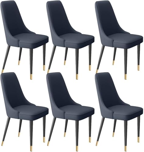 Moderne Esszimmerstühle Set mit weichem Mikrofaser-Leder und Metallbeinen für Wohnzimmer und Küche, 6 Stück von Generisch