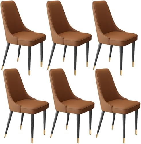 Moderne Esszimmerstühle Set mit weichem Mikrofaser-Leder und Metallbeinen für Wohnzimmer und Küche, 6 Stück von Generisch