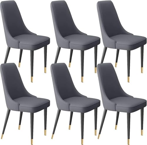 Moderne Esszimmerstühle Set mit weichem Mikrofaser-Leder und Metallbeinen für Wohnzimmer und Küche, 6 Stück von Generisch