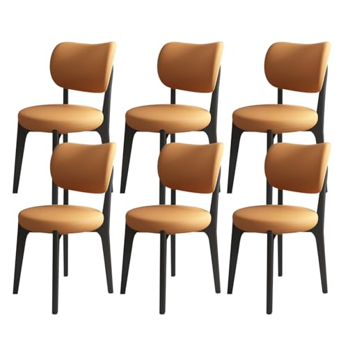 Moderne Esszimmerstühle aus Holz – PU-Leder gepolstert mit rundem Kissen, Massivholzkonstruktion für Küche, Esszimmer, Wohnzimmer von Generisch