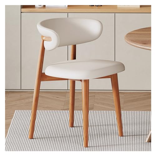 Moderne Esszimmerstühle aus Holz aus der Mitte des Jahrhunderts – Kunstleder mit Armlehnen ohne Armlehnen aus Massivholz für Küche, Esszimmer und Wohnzimmer (2er-Set) von Generisch