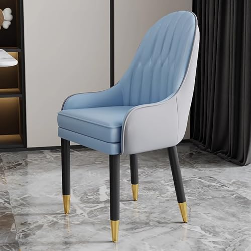 Moderne Esszimmerstühle aus Kunstleder, gepolsterte Küchensitze, stilvolle Loungesessel für Restaurant und Wohnzimmer, 180 kg Tragkraft, Grau + Blau, 2 Stück von Generisch