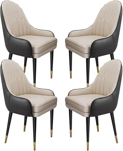 Moderne Esszimmerstühle aus Kunstleder mit Stahlbeinen für Küche und Esszimmer, 6 Stück von Generisch