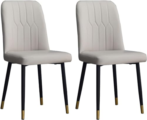 Moderne Esszimmerstühle aus Leder, 2er-Set, bequemer gepolsterter Sitz mit Eisengestell, vielseitiger Stuhl für Schlafzimmer, Ankleidezimmer oder Loungebereich Moderne Esszimmerstühle aus Leder, 2er-Set, bequemer gepolsterter Sitz mit Eisengestell, vielseitiger Stuhl für Schlafzimmer, Ankleidezimmer oder Loungebereich von Generisch