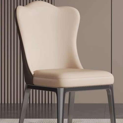 Moderne Esszimmerstühle aus Leder, 2er-Set, für Zuhause, Küche, Wohnzimmer, bequeme gepolsterte Sitze mit Rückenlehnen und Metallbeinen, stilvolle Möbel für Esszimmer, Lounge, Schlafzimmer von Generisch
